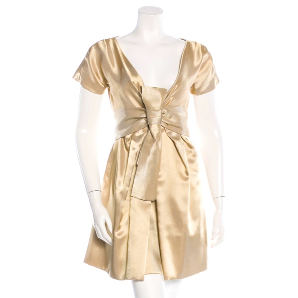 Alexander McQueen metallic A-line mini dress